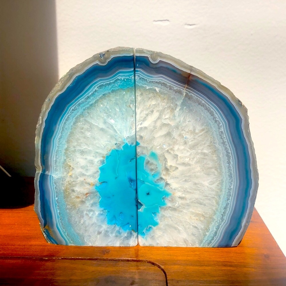 Agate Crystal Bookend Set